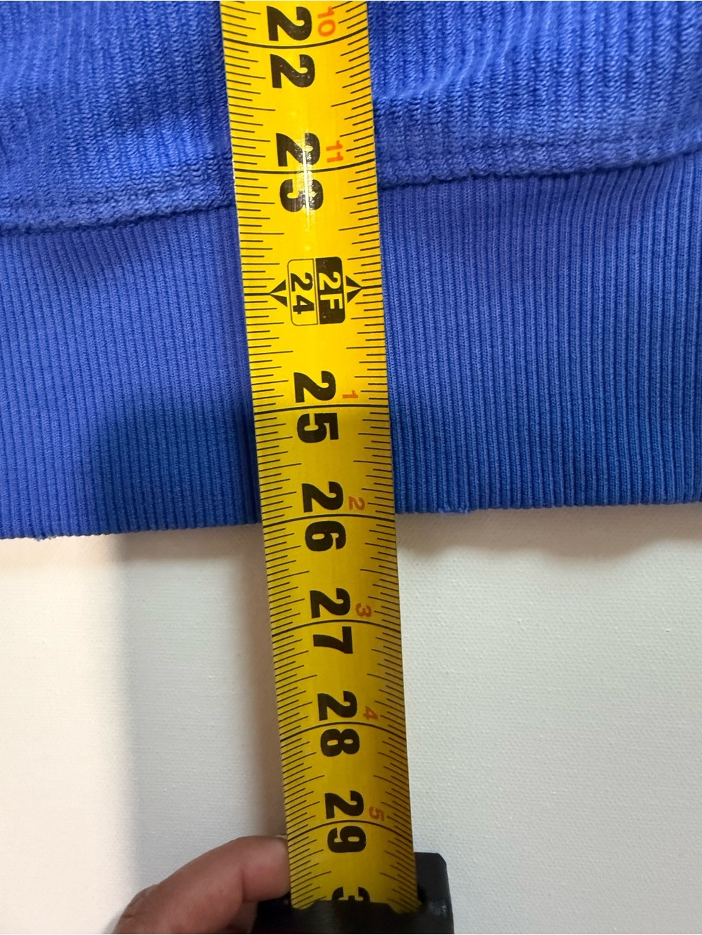 aerie Men's Royal Blue Ribbed Crewneck Sweatshirt - Picture 7 of 9